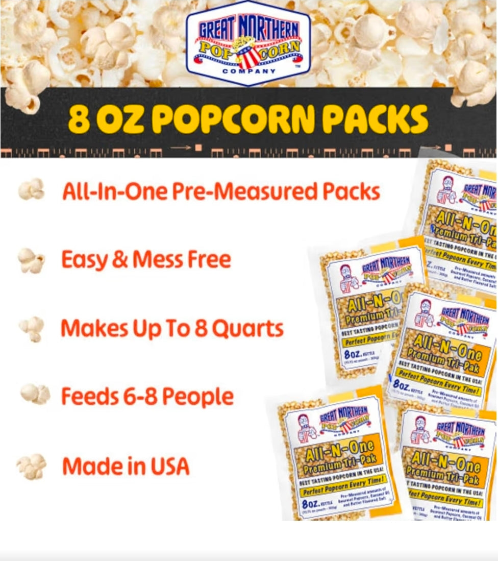 Vevor Popcorn Maker 850W 8 oz Red Kettle