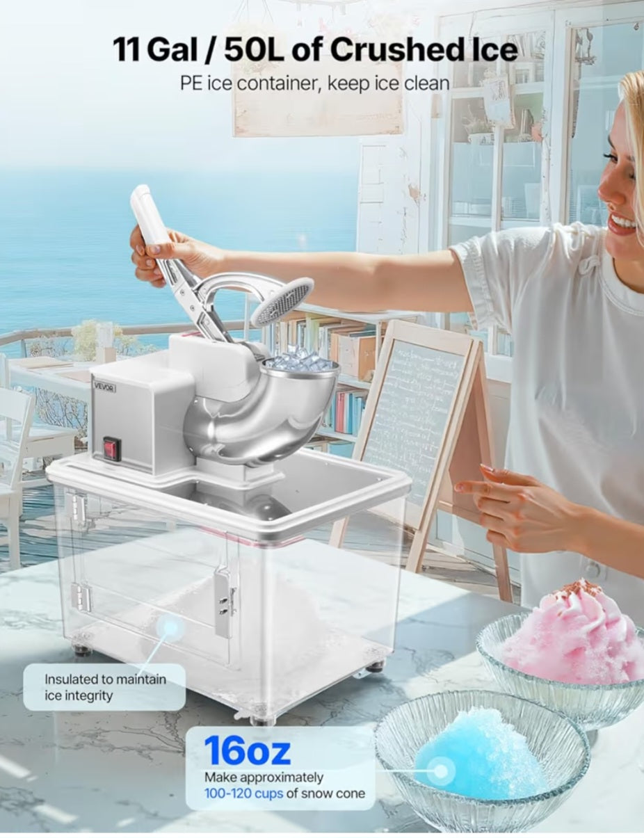 VEVOR Commercial Ice Crusher – Snow Cone Machine Rental
