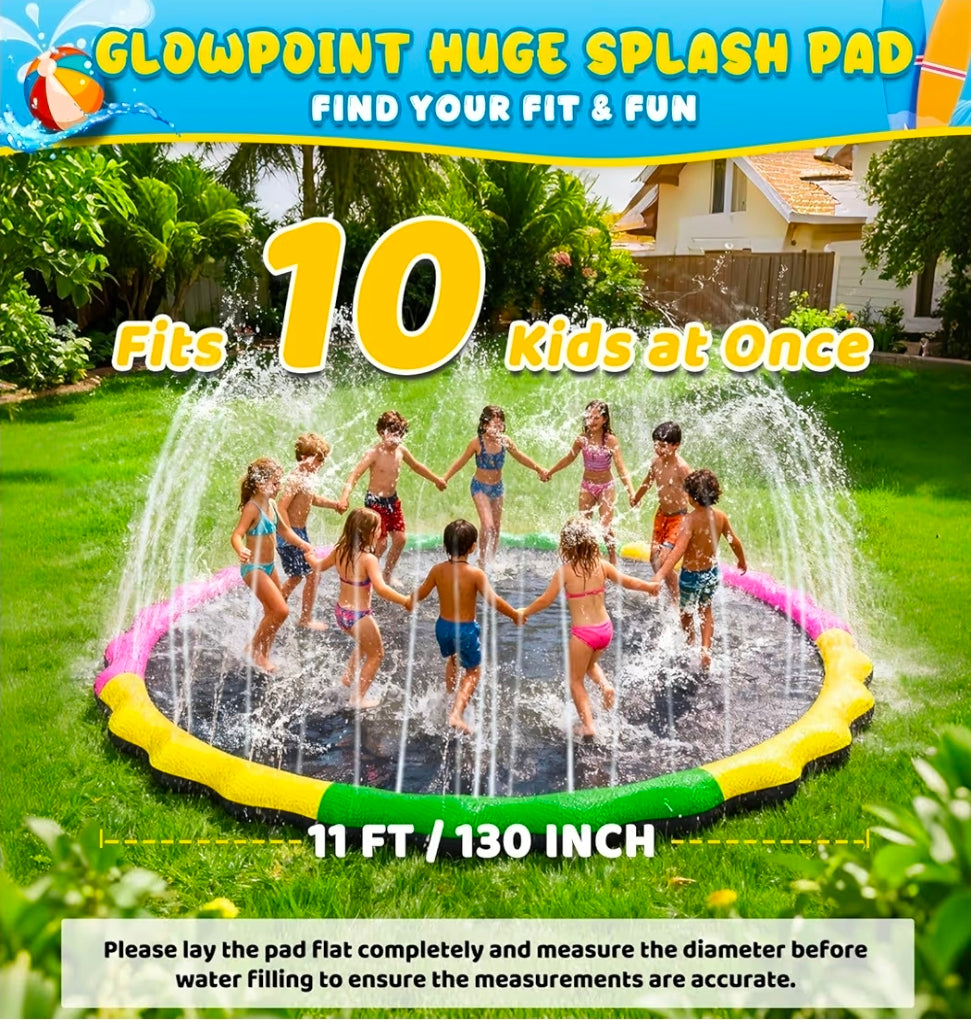 GlowPoint 130" Non-Slip Splash Pad Water Sprinkler